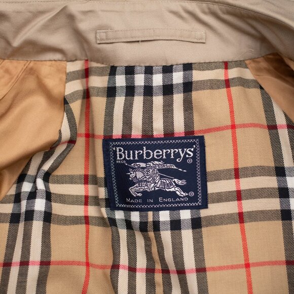 Vintage Burberrys Trench Coat Nova Check Belted Tan Mens L - Picture 13 of 16
